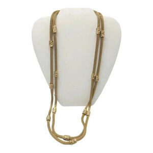 Vendome 61" Extra Long Ornate Gold Tone Metal Flapper Inspired Necklace